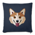 Corgi Face Throw Pillow Cover 18” x 18” - navy